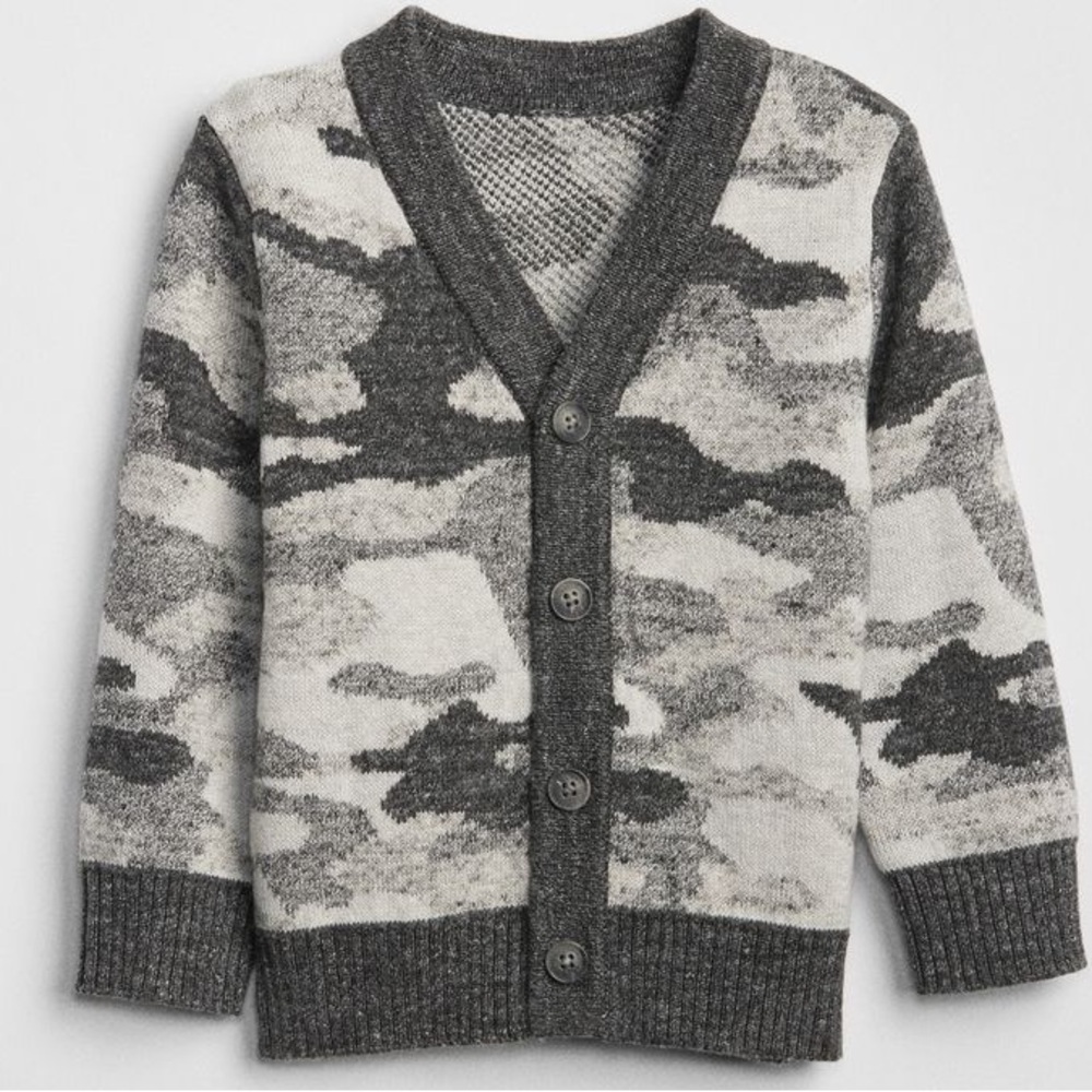 GAP Grey Camouflage Cardigan